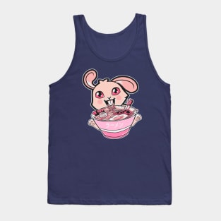 Kawaii Bunny Rabbit Eating Ramen Noodles Girls & Teens Anime Tank Top